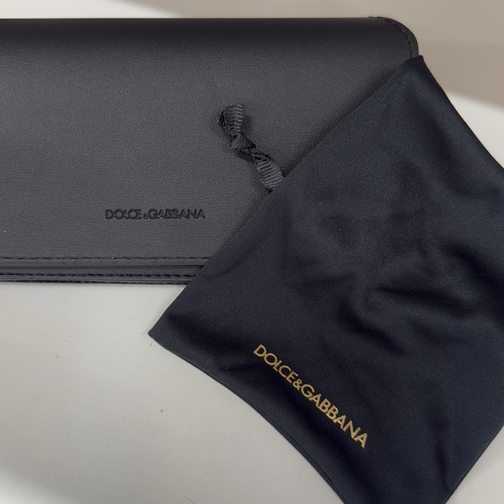 Dolce & Gabbana Black Leather Glasses Case